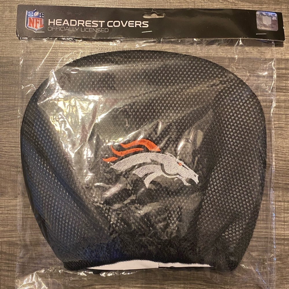 Denver Broncos NFL - NEW - Set of 2 Embroidered Head Rest Covers